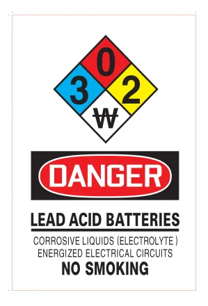 Danger — lead-acid batteries (on demand) — T-Mobile RF safety sign