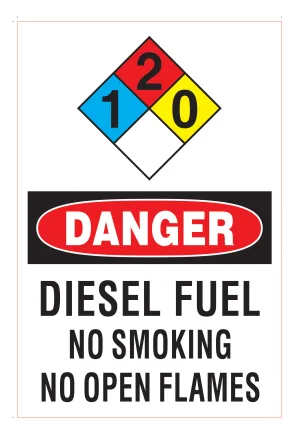 Danger — diesel fuel (on demand) — T-Mobile RF safety sign