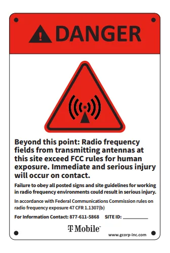 Red Danger (NOC) RF safety sign